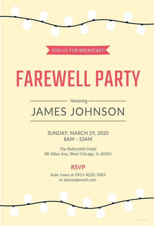 farewell invitation wording